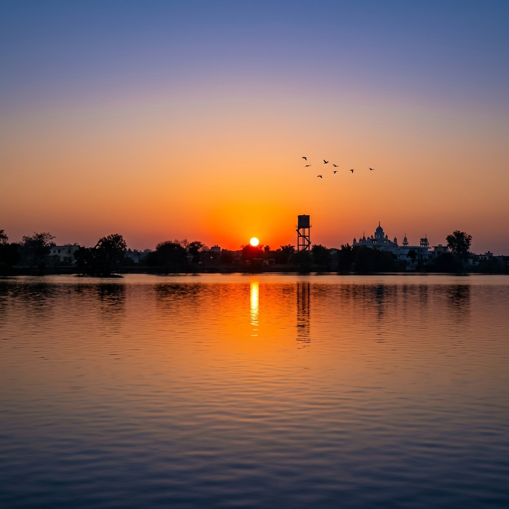 Mote Majra freshwater wetland scenic background